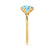 LILLIE - Chatham® Aqua Spinel 18k Yellow Gold 6 Prong Knife Edge Solitaire Ring Engagement Ring Lily Arkwright