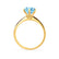 LILLIE - Chatham® Aqua Spinel 18k Yellow Gold 6 Prong Knife Edge Solitaire Ring Engagement Ring Lily Arkwright
