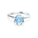 LILLIE - Chatham® Aqua Spinel 950 Platinum 6 Prong Knife Edge Solitaire Ring Engagement Ring Lily Arkwright