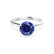 LILLIE - Chatham® Blue Sapphire 18k White Gold 6 Prong Knife Edge Solitaire Ring Engagement Ring Lily Arkwright
