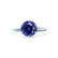 LILLIE - Chatham® Blue Sapphire 18k White Gold 6 Prong Knife Edge Solitaire Ring Engagement Ring Lily Arkwright