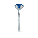 LILLIE - Chatham® Blue Sapphire 18k White Gold 6 Prong Knife Edge Solitaire Ring Engagement Ring Lily Arkwright
