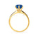 LILLIE - Chatham® Blue Sapphire 18k Yellow Gold 6 Prong Knife Edge Solitaire Ring Engagement Ring Lily Arkwright