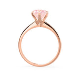 LILLIE - Chatham® Champagne True Sapphire 18k Rose Gold 6 Prong Knife Edge Solitaire Ring Engagement Ring Lily Arkwright