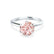LILLIE - Chatham® Champagne True Sapphire 18k White Gold 6 Prong Knife Edge Solitaire Ring Engagement Ring Lily Arkwright