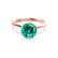 LILLIE - Chatham® Emerald 18k Rose Gold 6 Prong Knife Edge Solitaire Ring Engagement Ring Lily Arkwright