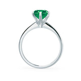 LILLIE - Chatham® Emerald 950 Platinum 6 Prong Knife Edge Solitaire Ring Engagement Ring Lily Arkwright