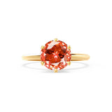 LILLIE - Chatham® Padparadscha Sapphire 18k Yellow Gold 6 Prong Knife Edge Solitaire Ring Engagement Ring Lily Arkwright