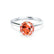 LILLIE - Chatham® Padparadscha Sapphire 950 Platinum 6 Prong Knife Edge Solitaire Ring Engagement Ring Lily Arkwright