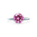 LILLIE - Chatham® Pink Sapphire 18k White Gold 6 Prong Knife Edge Solitaire Ring Engagement Ring Lily Arkwright