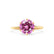 LILLIE - Chatham® Pink Sapphire 18k Yellow Gold 6 Prong Knife Edge Solitaire Ring Engagement Ring Lily Arkwright