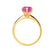 LILLIE - Chatham® Pink Sapphire 18k Yellow Gold 6 Prong Knife Edge Solitaire Ring Engagement Ring Lily Arkwright