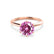 LILLIE - Chatham® Pink Sapphire 18k Rose Gold 6 Prong Knife Edge Solitaire Ring Engagement Ring Lily Arkwright