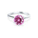 LILLIE - Chatham® Pink Sapphire 18k White Gold 6 Prong Knife Edge Solitaire Ring Engagement Ring Lily Arkwright