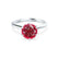 LILLIE - Chatham® Ruby 18k White Gold 6 Prong Knife Edge Solitaire Ring Engagement Ring Lily Arkwright