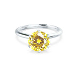 LILLIE - Chatham® Yellow Sapphire 950 Platinum 6 Prong Knife Edge Solitaire Ring Engagement Ring Lily Arkwright