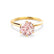 LILLIE - Chatham® Champagne True Sapphire 18k Yellow Gold 6 Prong Knife Edge Solitaire Ring Engagement Ring Lily Arkwright