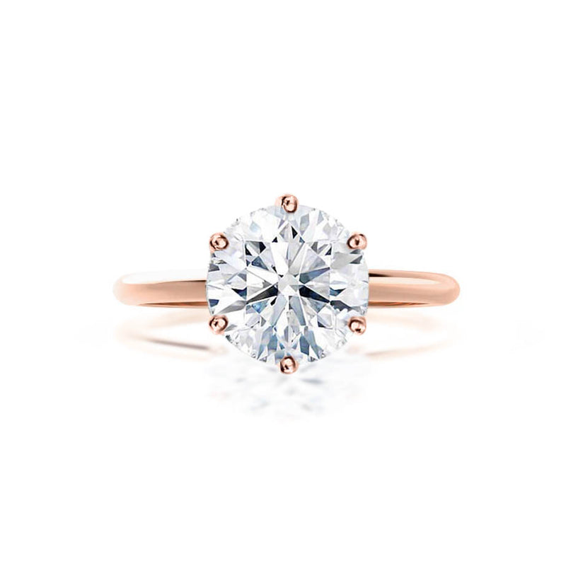 LILLIE - Premium Certified Lab Diamond 18k Rose Gold Knife Edge Solitaire Engagement Ring Lily Arkwright