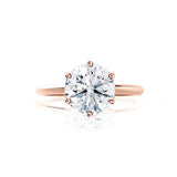 LILLIE - Premium Certified Natural Diamond 18k Rose Gold Knife Edge Solitaire Engagement Ring Lily Arkwright