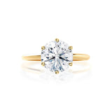 LILLIE - Round Natural Diamond 18K Yellow Gold 6 Prong Knife Edge Solitaire Ring Engagement Ring Lily Arkwright