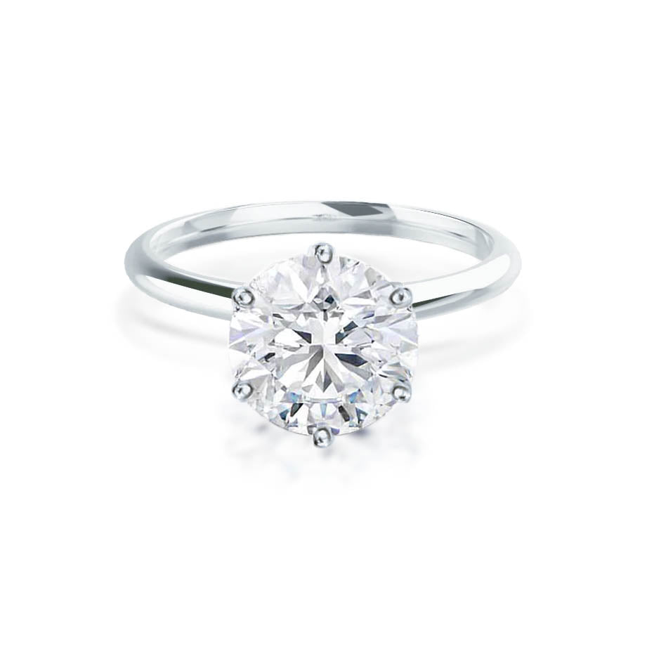 LILLIE - Round Moissanite 950 Platinum 6 Prong Knife Edge Solitaire ...