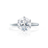 LILLIE - Round Moissanite 18k White Gold 6 Prong Knife Edge Solitaire Ring Engagement Ring Lily Arkwright