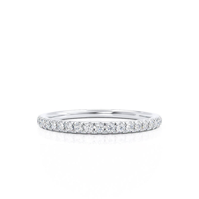 CECELIA - 1.65mm Micro Pavé Platinum Eternity Wedding Band Eternity Lily Arkwright