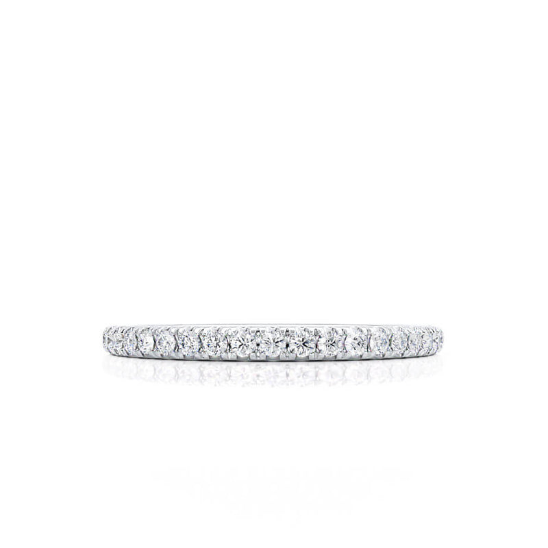 CECELIA - 1.65mm Micro Pavé Platinum Eternity Wedding Band Eternity Lily Arkwright