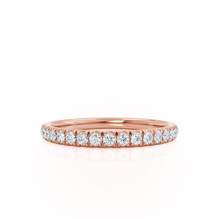 CECELIA - Ready to Ship Micro Pavé 18k Rose Gold Eternity Wedding Band