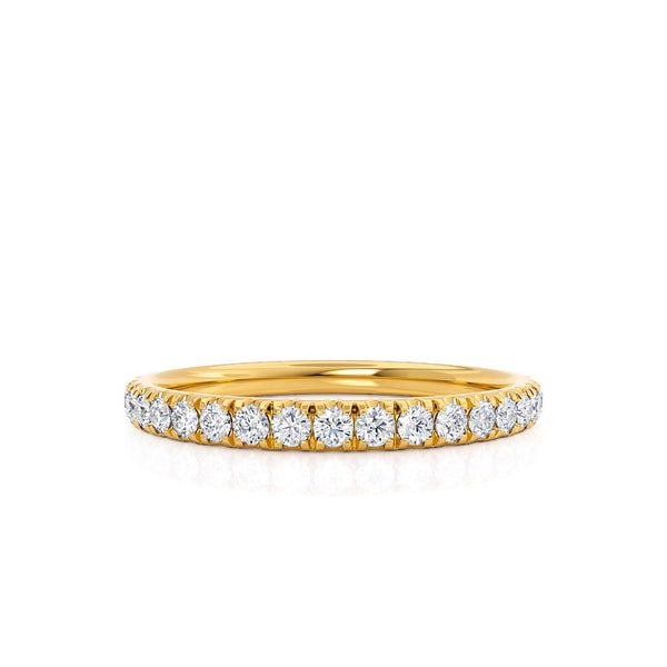 CECELIA - Ex Display Half Set 1.65mm Round Moissanite 18K Yellow Pavé Eternity Band Eternity Lily Arkwright