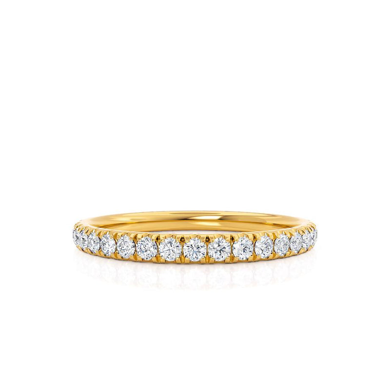 CECELIA - Ex Display Half Set 2.00mm 18k Yellow Pavé Eternity Band Eternity Lily Arkwright