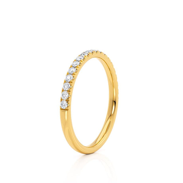 CECELIA - Ex Display Half Set 1.65mm Round Moissanite 18K Yellow Pavé Eternity Band Eternity Lily Arkwright
