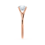 DAHLIA - Round Moissanite 18k Rose Gold Split Shank Solitaire Ring Engagement Ring Lily Arkwright
