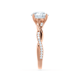 LUNA - Oval Moissanite & Diamond 18k Rose Gold Vine Solitaire Ring Engagement Ring Lily Arkwright