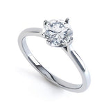 JUNIPER - Round Moissanite 18k White Gold Solitaire Ring Engagement Ring Lily Arkwright