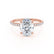 LIVELY - Oval Moissanite & Diamond 18k Rose Gold Petite Hidden Halo Pavé Shoulder Set Ring Engagement Ring Lily Arkwright