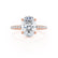 LIVELY - Oval Moissanite & Diamond 18k Rose Gold Petite Hidden Halo Pavé Shoulder Set Ring Engagement Ring Lily Arkwright