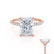 LIVELY - Radiant Moissanite & Diamond 18k Rose Gold Petite Hidden Halo Pavé Shoulder Set Ring Engagement Ring Lily Arkwright