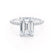 LIVELY - Emerald Lab Diamond & Diamond 18k White Gold Hidden Halo Micro Pavé Shoulder Set Engagement Ring Lily Arkwright