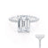 LIVELY - Emerald Lab Diamond & Diamond 18k White Gold Hidden Halo Micro Pavé Shoulder Set Engagement Ring Lily Arkwright