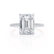 LIVELY - Emerald Moissanite & Diamond 18k White Gold Petite Hidden Halo Pavé Shoulder Set Ring Engagement Ring Lily Arkwright