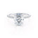 LIVELY - Oval Moissanite & Diamond Platinum Petite Hidden Halo Pavé Shoulder Set Ring Engagement Ring Lily Arkwright
