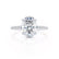 LIVELY - Oval Moissanite & Diamond Platinum Petite Hidden Halo Pavé Shoulder Set Ring Engagement Ring Lily Arkwright