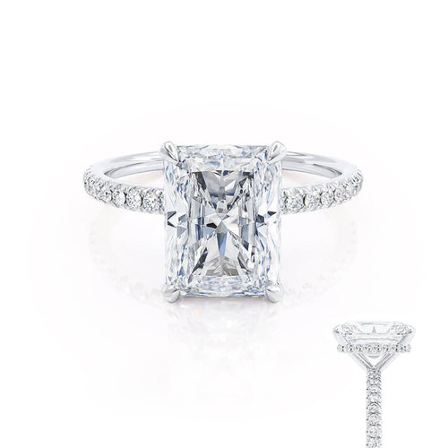 LIVELY - Ready to Ship 1.27ct Radiant Lab Diamond Platinum Micro Pavé Hidden Halo