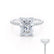 LIVELY - Radiant Moissanite & Diamond Platinum Petite Hidden Halo Pavé Shoulder Set Ring Engagement Ring Lily Arkwright