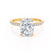 LIVELY - Elongated Cushion Moissanite & Diamond 18k Yellow Gold Petite Hidden Halo Pavé Shoulder Set Ring Engagement Ring Lily Arkwright