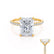 LIVELY - Radiant Moissanite & Diamond 18k Yellow Gold Petite Hidden Halo Pavé Shoulder Set Ring Engagement Ring Lily Arkwright