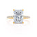 LIVELY - Radiant Moissanite & Diamond 18k Yellow Gold Petite Hidden Halo Pavé Shoulder Set Ring Engagement Ring Lily Arkwright