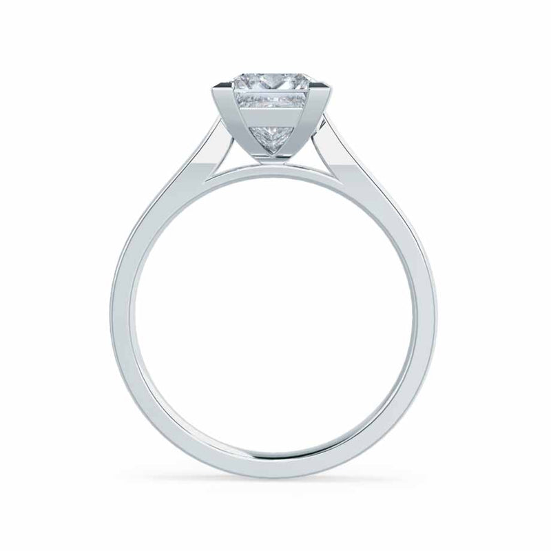 ROSALEE - Princess Moissanite 18k White Gold Solitaire Ring Engagement Ring Lily Arkwright