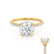 LIVELY - Round Moissanite & Diamond 18k Yellow Gold Petite Hidden Halo Pavé Shoulder Set Ring Engagement Ring Lily Arkwright